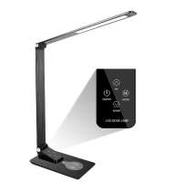 high quality aluminum adjustable 5 level Dimmable wireless charger led lamp with calendar